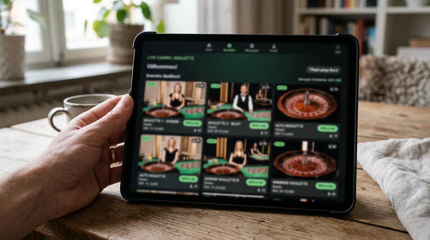 Live roulette-utbudet på svenska licensierade Swish-casinon