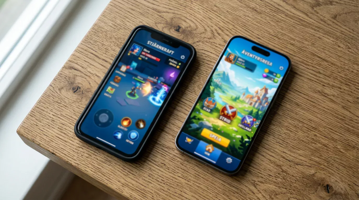 Modern smartphone uppfyller tekniska krav för svenska Swish-casinon