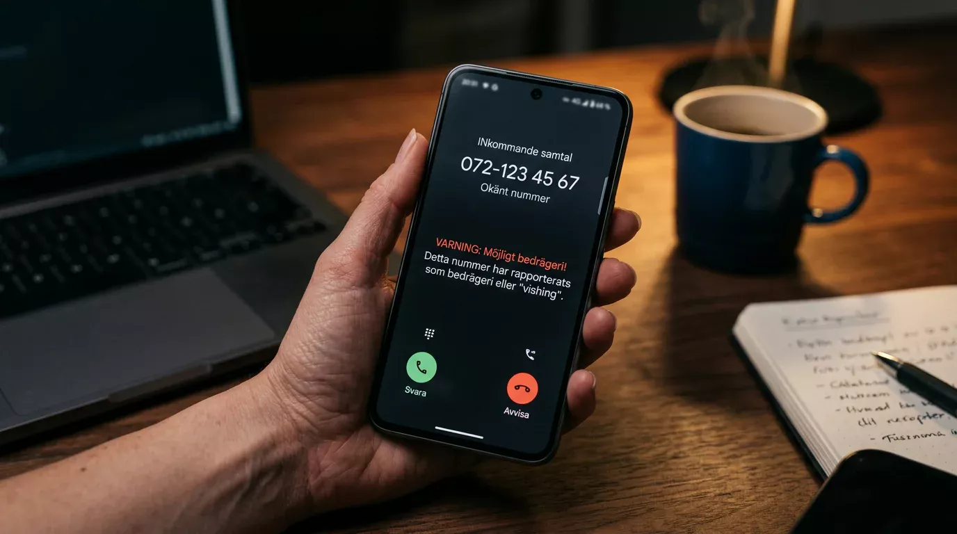 Social ingenjörskonst via phishing visas som mobilvarning