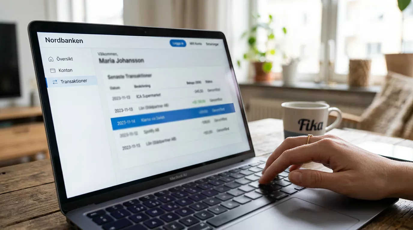 Swish-uttag visas som vanlig transaktion i internetbanken